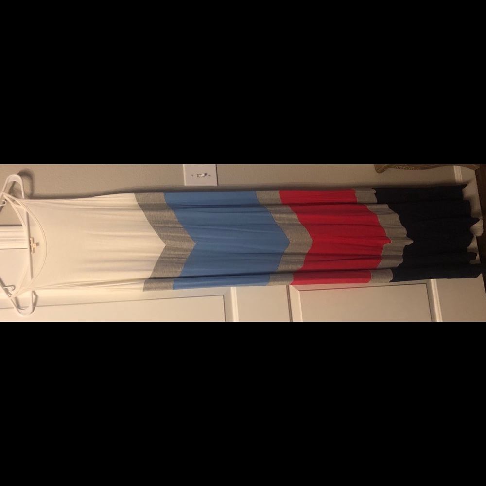 Multi block colored maxi dress